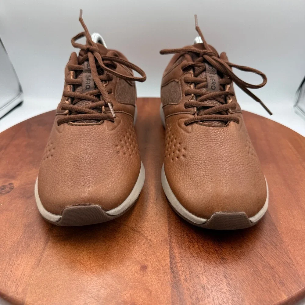 Abeo Experience‎ LEM1155 Mens Brown Leather Walking Sneakers Shoes Size 10